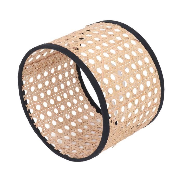Abat-jour En Rotin Tissé Main - Diamètre 16 Cm, Hauteur 12 Cm, Compatible Douille E27/E14, Style Nature - 8