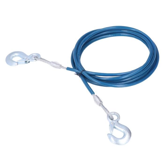 Câble De Remorquage Acier 5000 Kg - 12 Pieds (environ 3,6m) - Avec Crochets - Pour Voiture, 4x4
