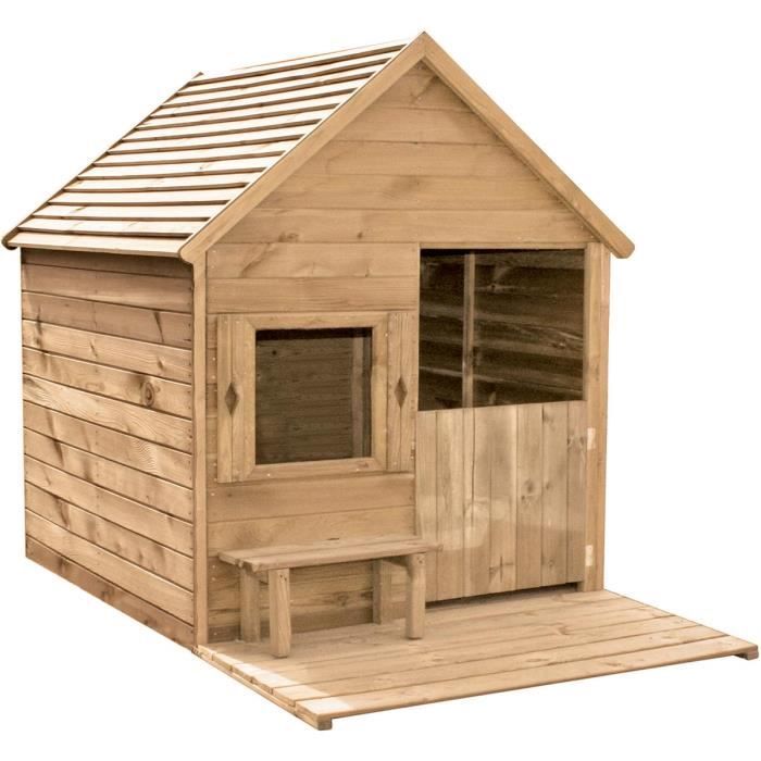 Cabane en bois pour enfant - SOULET - Heidi - Dimensions 123cm x 169cm xH.158 cm - Bois massif - Ext