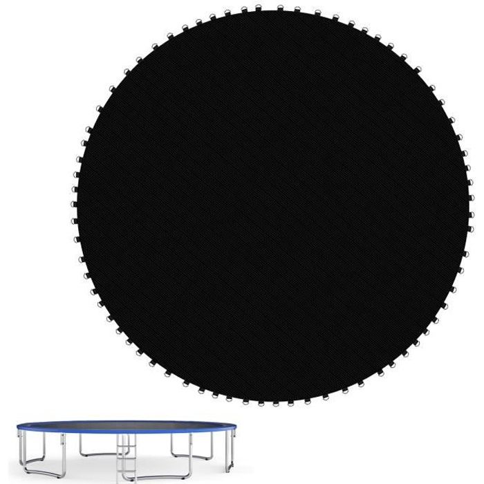 GOPLUS Tapis de Saut pour Trampoline Rond 365CM Tapis de Remplacement en PP avec 72 Anneaux Métalliques et 8 Rangées de Coutures
