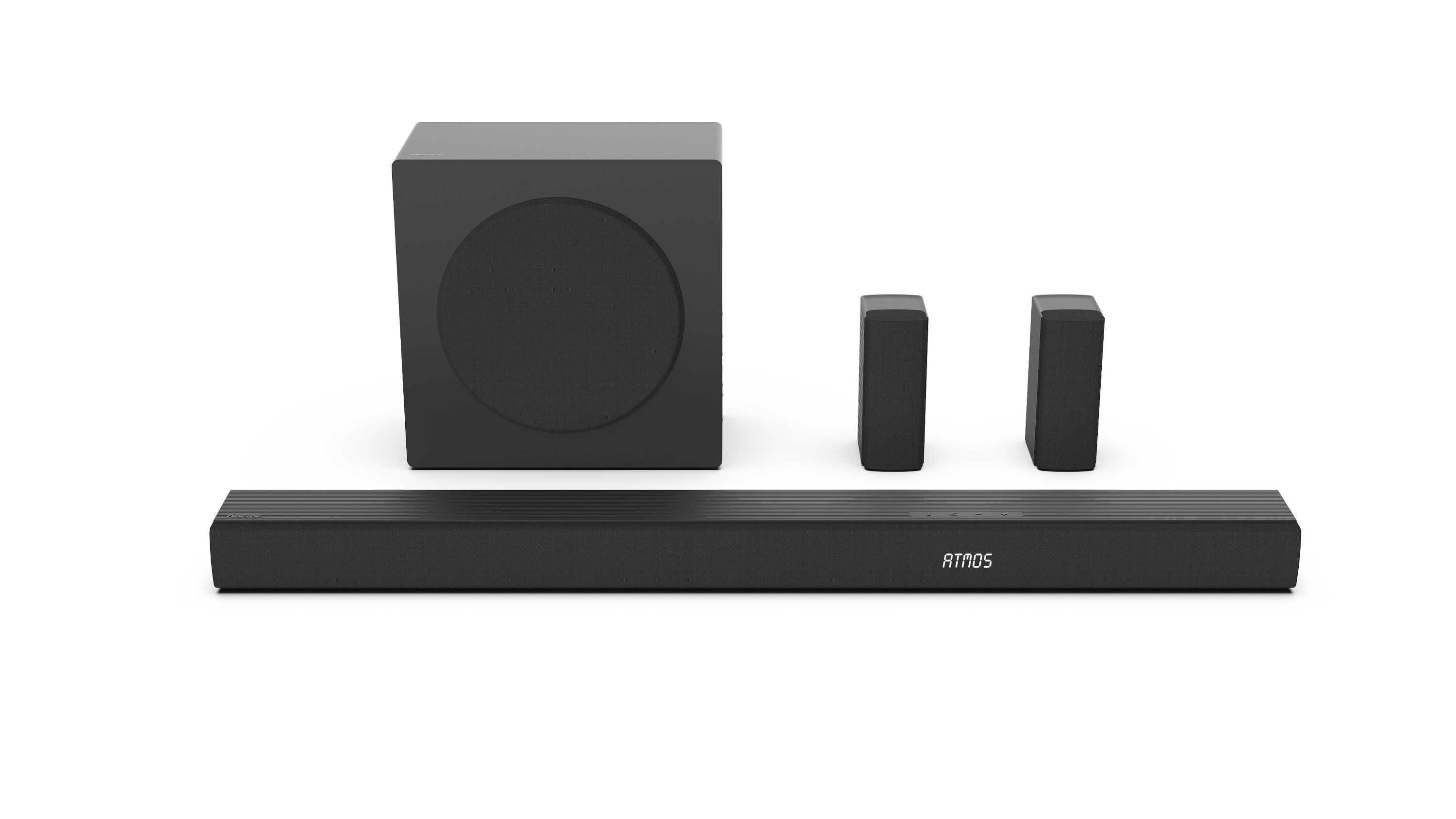 Barre de son HISENSE AX5100Q 5.1.2 Canaux Dolby Atmos & DTS:X Caisson et enceintes arrière sans fil