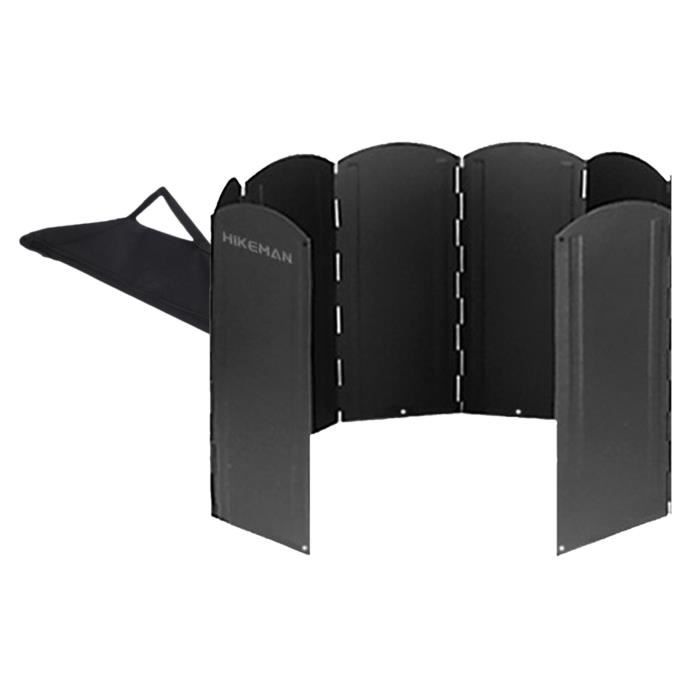 Protection Vent Pour Pique-nique Randonnée Pare-brise Pliable Pour Réchaud De Camping - En Alliage De Zinc Noir, Trois Volets - Protection Contre Le Vent Pare-brise Pliable Réchaud Camping