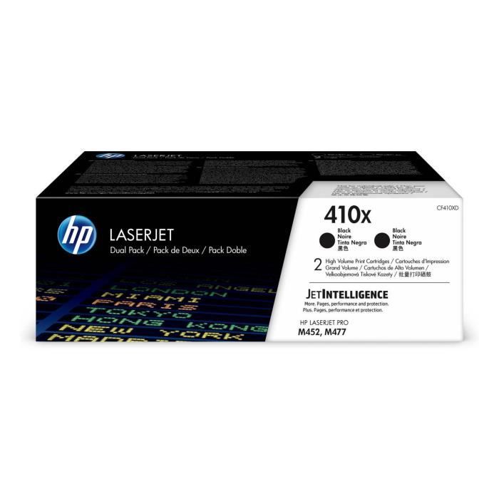 Toner Dorigine Hp 410x Cf410xd Pack De 2 Noir Haut Rendement Accessoires Pour Imprimantes Jet D Encre Et Laser Fournitures De Bureau