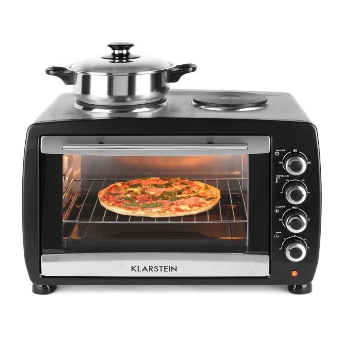 Klarstein Omnichef 20 2G Mini-four blanc 20 L, 1500W, régulateur température: max. 230 °C, 5 fonctions de cuisson dont rôtissoire, plaque et grille incluses 