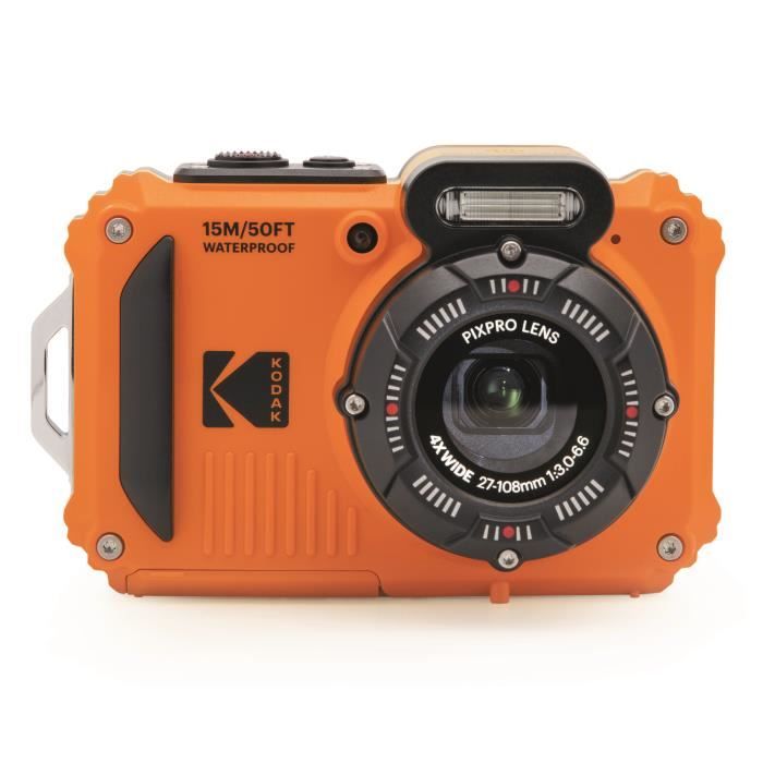 KODAK Pixpro WPZ2 - Appareil Photo Numérique Compact 16MP Etanche 15m Anti-Choc Video 720p Ecran LCD - Orange