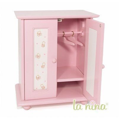 Armoire Pour Poupee De 22 Cm Bois Rose Teddy Achat Vente