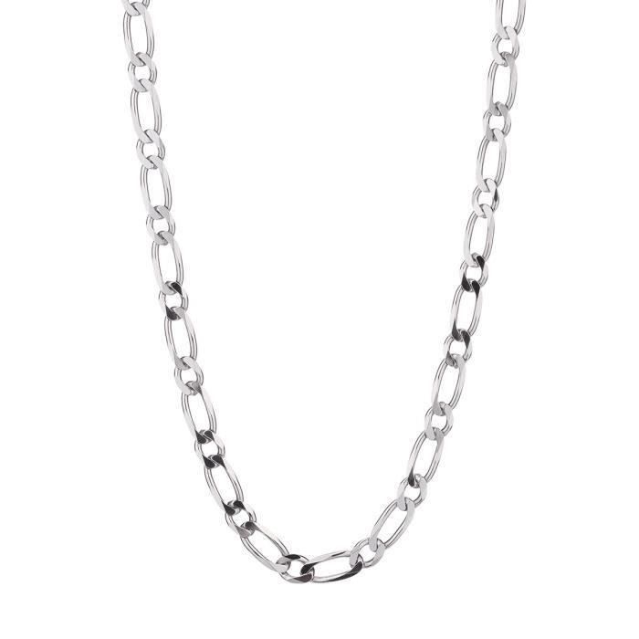 Collier Homme Argent 925 Maille Figaro Alternée 1+1 L'ATELIER