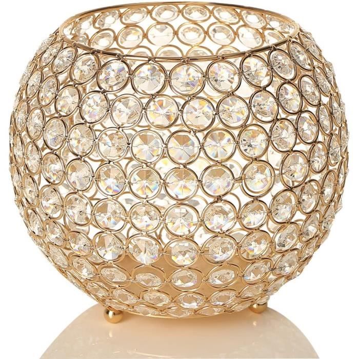 Bougeoir En Cristal Art Déco Hauteur 24,5 Cm - Forme Fleur - Transparent - Sans Marque