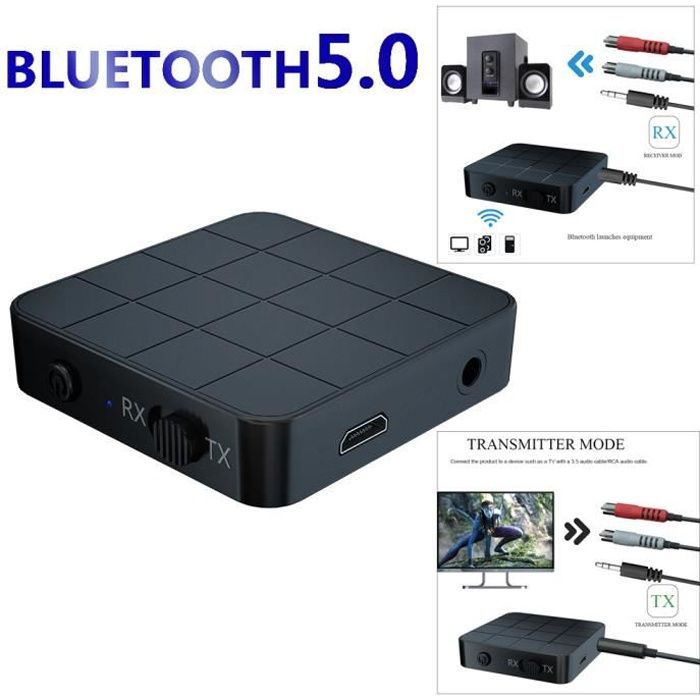 Transmetteur Bluetooth 5.0, Récepteur et Émetteur 2 en 1 Adaptateur  Bluetooth sans Fil Connexion Jack 3,5mm pour Casque TV Voiture - Cdiscount  TV Son Photo