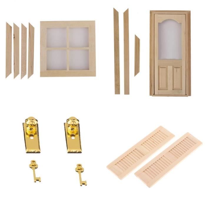 Maison de poupées miniature 14 Panneau double Français PORTES