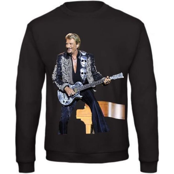 Sweat Johnny Hallyday Homme Noir Taille De S Au 3xl Noir Achat Vente Sweatshirt Cdiscount