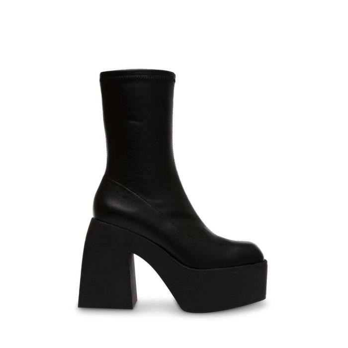 Bottines femme STEVE MADDEN Tekno Plate forme elevee Talon de bloc evase Noir Black Cdiscount Chaussures