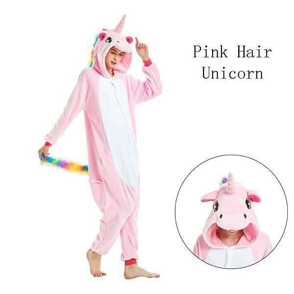 Funmoon Pyjamas en flanelle femme femmes gris Rat Pyjamas ensembles flanelle mignon licorne Animal Pyjamas enfants hiver Totoro