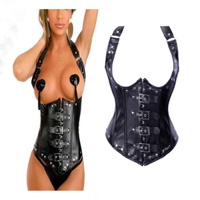 Bustier Gothique Femme Sexy - Dentelle, 12 Baleines, Ventre Plat, Corset Top