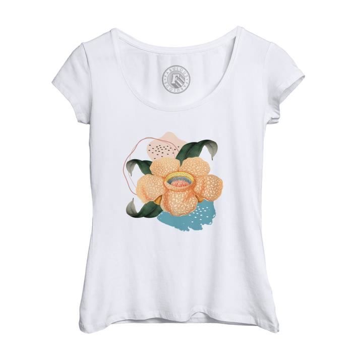 T-shirt Tournesol Floral Vibe - Taille M - Blanc Coton - Occasion Très Bon état