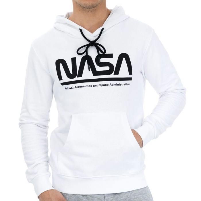 Sweat a capuche NASA Homme Blanc Regular fit