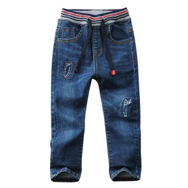 Jeans Enfant Garcon Ample Dechire Bleu Taille Standard Ecole Exterieur Coton Bas Printemps Automne
