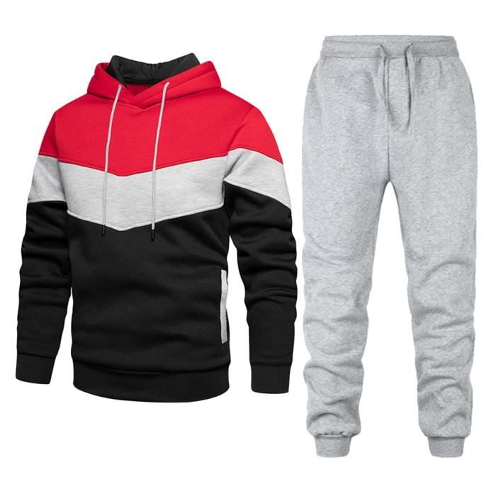 Survêtement Homme Ensemble 2 Pièces Casual Manches Longues Ensemble de  Sport Coton Training Sportswear,Rouge 2 Rouge 2 - Cdiscount Prêt-à-Porter