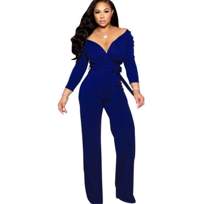 COMBISGORT FEMME Combinaison skinny manches longues et col en