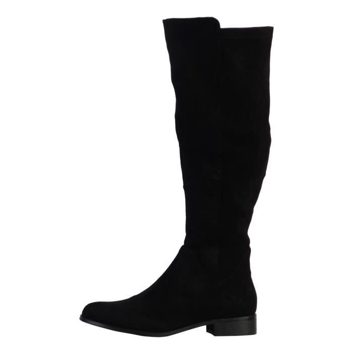 Bottes en cuir noir The Divine Factory - Fermeture à zip - Talon large - Confort exceptionnel