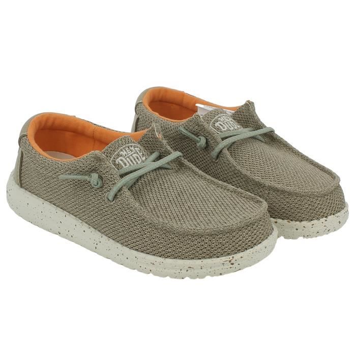 Chaussures Hey Dude Wendy Youth En Lin Noir - Taille US 3-4 - Enfant - Sans Boîte