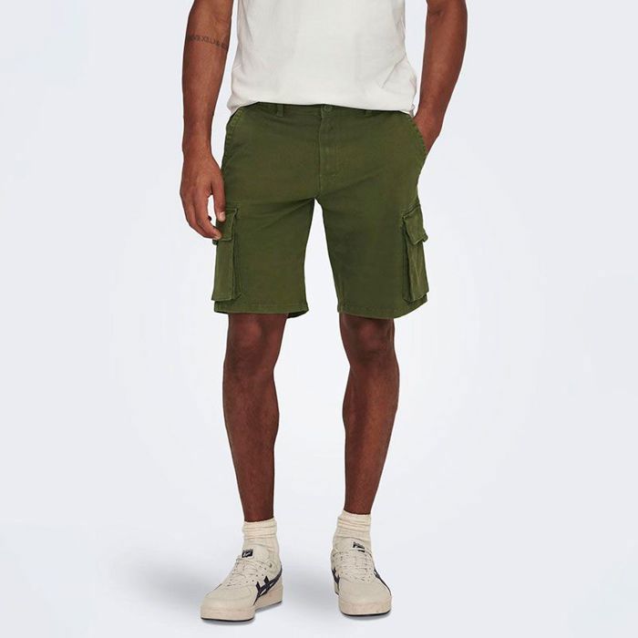 Short Kaki Birddogs - Taille S - Coupe Classique, Doublé, Entrejambe 6 Pouces - Homme