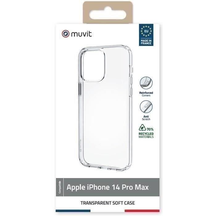 MUVIT FOR FRANCE EU COQUE TRANSPARENTE RECYCLEE IPHONE 14 PRO MAX