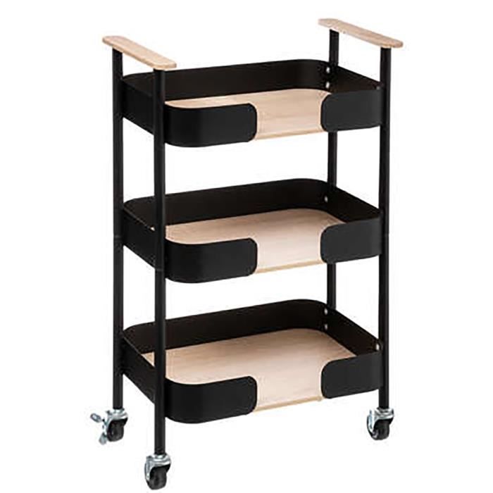 Desserte meuble de cuisine en fer coloris noir - Longueur 45 5 x Profondeur 28 5 x Hauteur 75 cm Desserte meuble de cuisine en fer coloris noir - Longueur 45 5 x Profondeur 28 5 x Hauteur 75 cm
