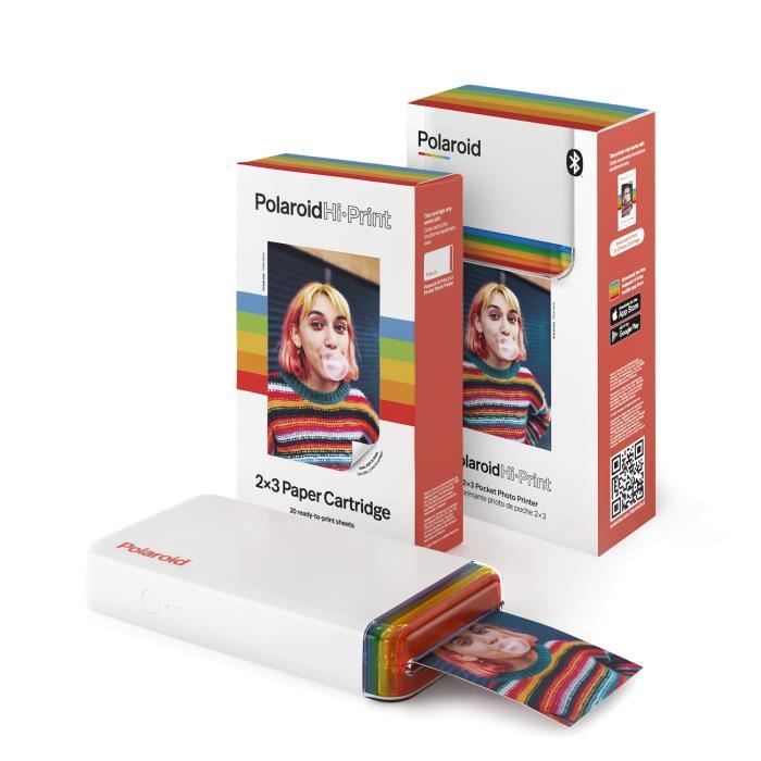 Pack imprimante photo de poche Polaroid Hi-Print 2x3 + papier