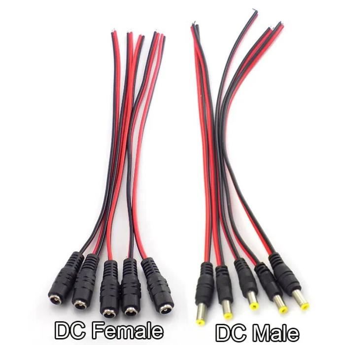 Rebower DC Alimentation Câble Droit Angle Mâle Connecteurs DC