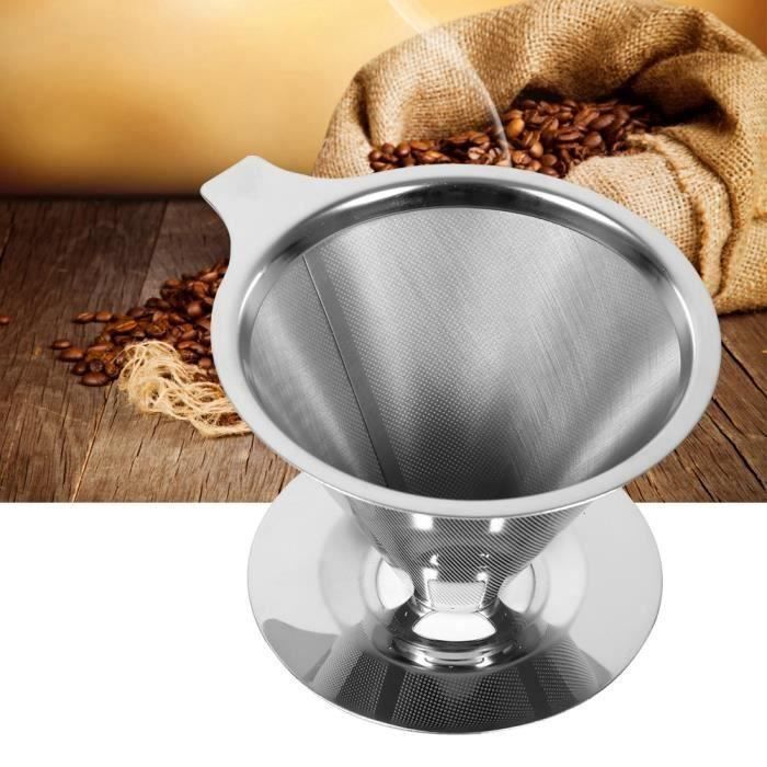 Filtre à Café En Acier Inoxydable Pliable - Double Maille, Portable, Sans Papier, Facile à Nettoyer, Pour Maison/bureau/voyage
