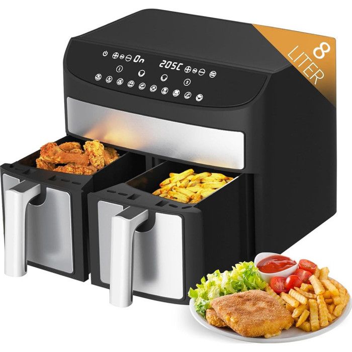 Airfryer XXL à double compartiments - 2 x 8L - 2400W - Royal