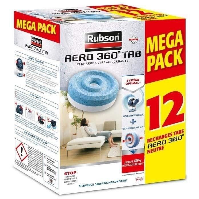 Rubson Aéro 360 1 Appareil + 4 recharges Offre Spéciale Absorbeur  d'humidité 40m² - Cdiscount Bricolage