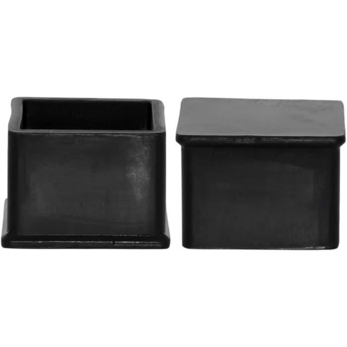 Flyshop Lot De 4 Capuchons De Pieds De Chaise De 30 X 30 Mm, Housses De Protection De Sol épaisses En Caoutchouc Antidérapant, 30 X 30 Mm, Carré, Noir