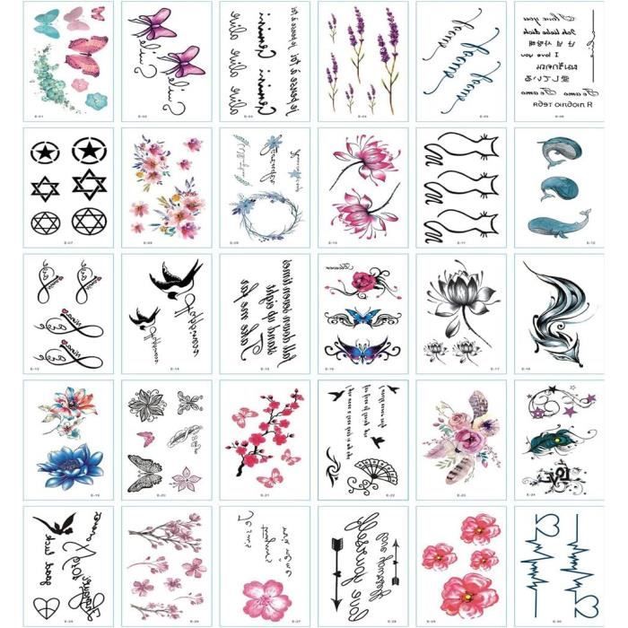 Corps - Tatouage,Autocollants de Tatouage temporaire, faux Tatouage