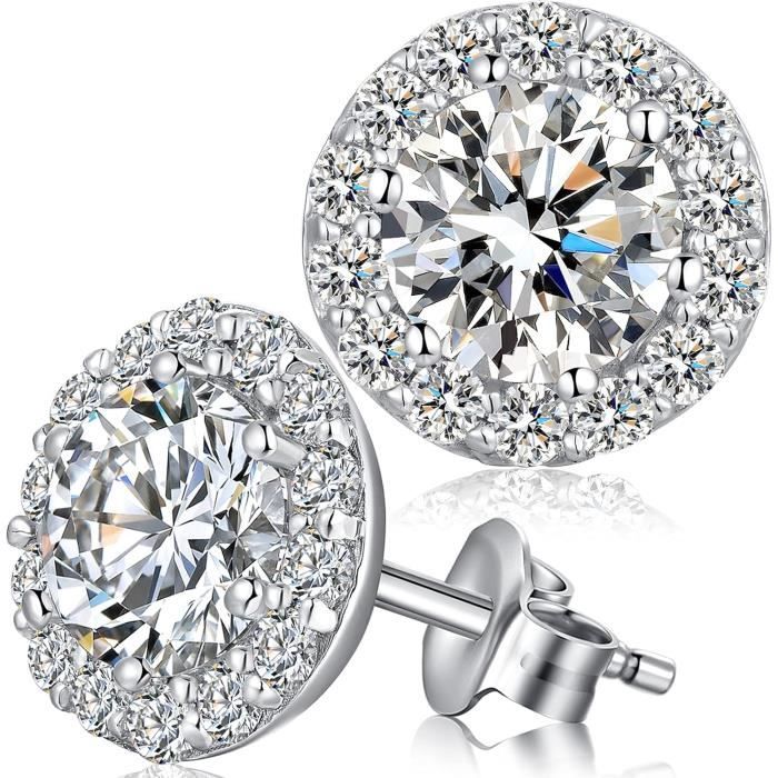 Clous D Oreilles Or Blanc 9k Zircone 569498 main image 0