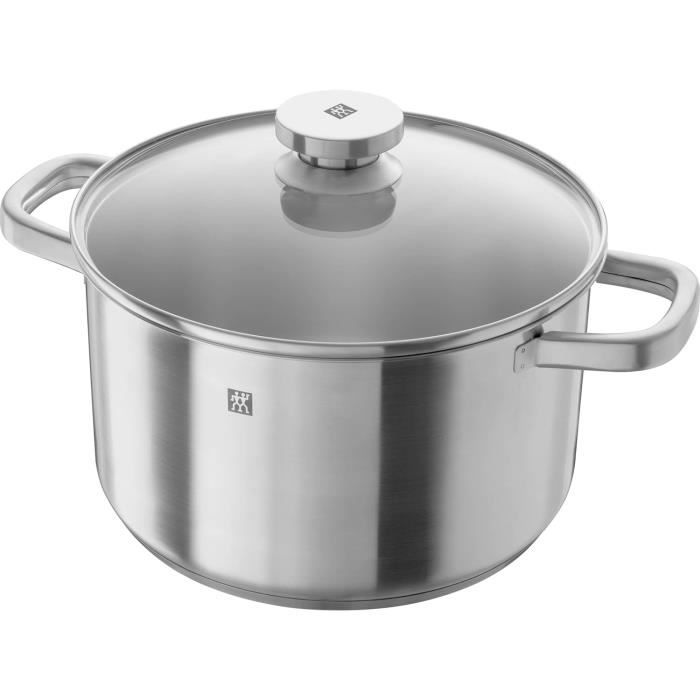 Set 3 Casseroles ZWILLING Focus - Inox 18/10, Compatible Induction - Avec 2 Couvercles