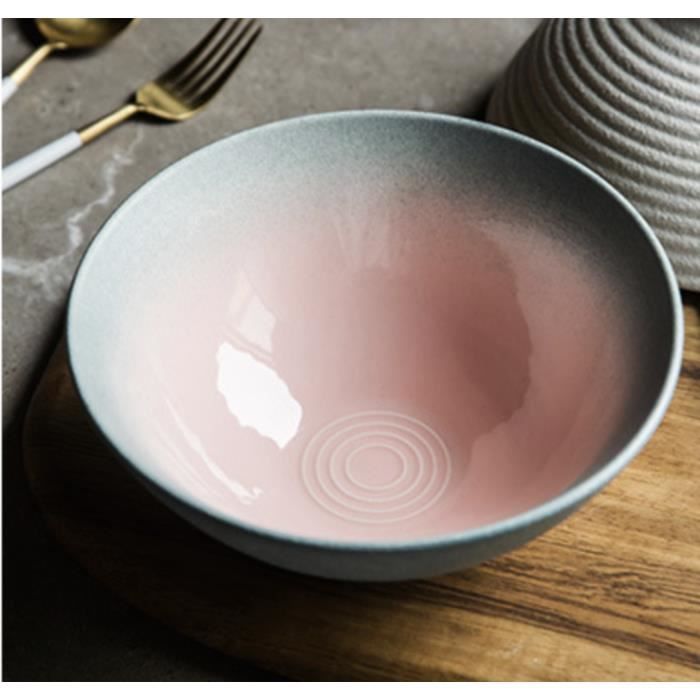 Lot De 6 Bols Japonais En Céramique 710ml KeQiu - Lave-vaisselle/Micro-ondes, Avec Cuillères, Décoration Cuisine