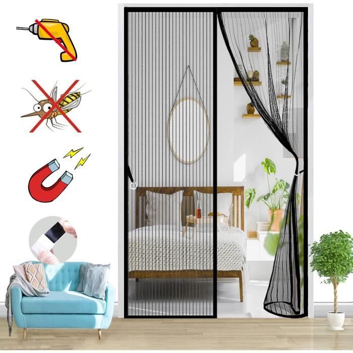 Magnétique Moustiquaire Porte 165 X 205 Cm, Anti-Mouche Insectes