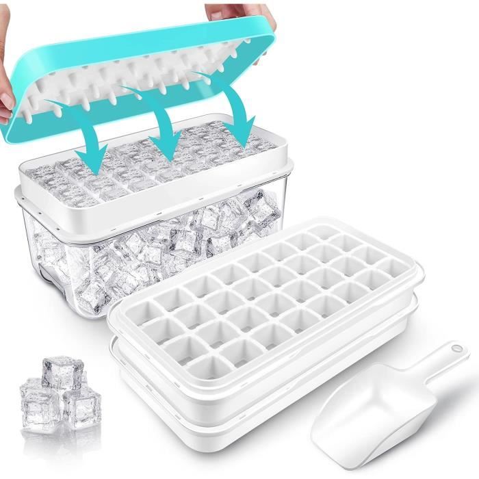 Bac à glaçons avec couvercle - Bacs à glaçons,Bacs à glace pour congélateur avec couvercle et