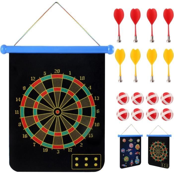 Jeu De Fléchettes Double Face Pour Enfants – Cible 29 Pouces, 2 Pistolets, Balles En Mousse, Pour Intérieur Et Extérieur, 3-8 Ans