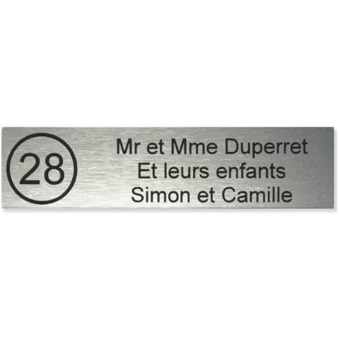 Plaque Boite Aux Lettres Format Decayeux Corse (100x25mm) Or Brossé Lettres Noires - 1 Ligne[819