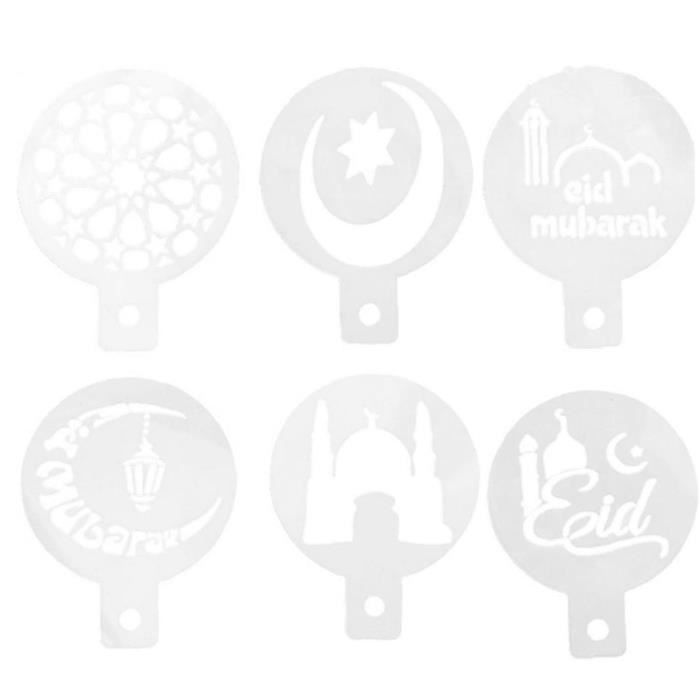 Lot De 8 Pochoirs à Café Motifs Noël - Diamètre 8,5 Cm, Plastique Alimentaire Réutilisable Pour Cappuccino Et Chocolat Chaud