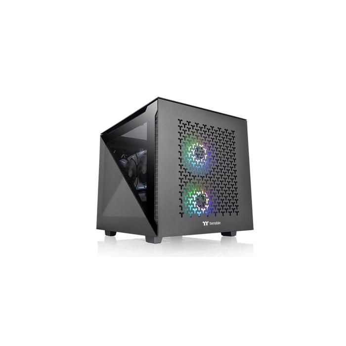Boîtier PC - Thermaltake - Divider 200 TG Air - Noir - 2 ventilateurs - Verre trempé