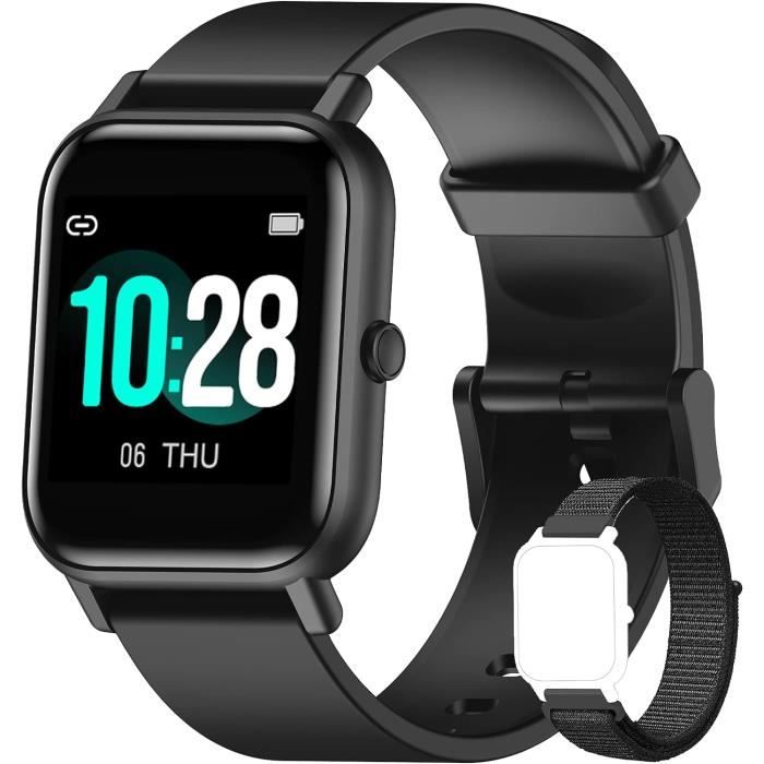 Montre Sport Multifonction Podomètre - Compte Pas, Distance, Calories Et Heure - Noire - Pile Incluse