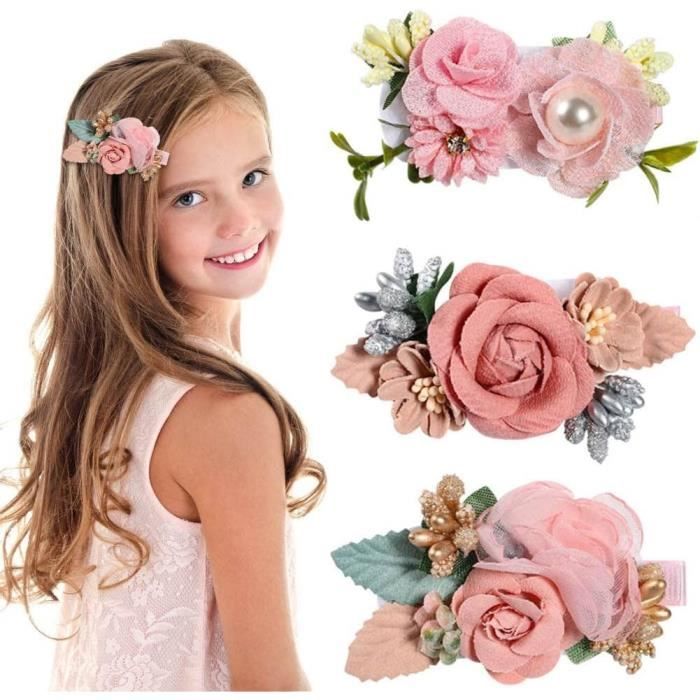Pinces à Cheveux Mains Squelette Pour Fille - Avec Nœuds Roses - Gris/Marron - Neuves