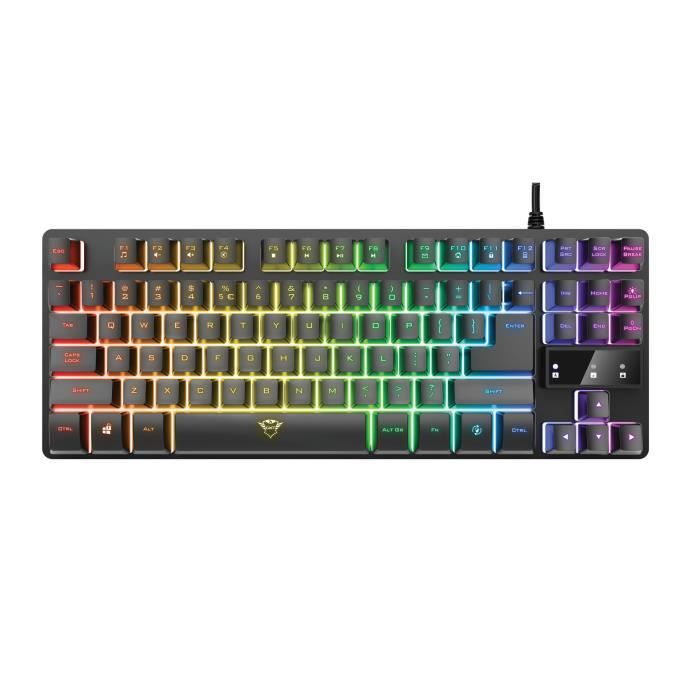 Trust Gaming GXT 833 Thado Clavier Gamer TKL Filaire - Disposition QWERTY Italienne - Compact