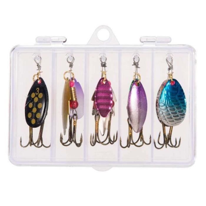 Lot de 50 cuillères assorties neuves en métal leurre de pêche appât 2,5