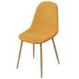 2 x Chaises de salle à manger Professionnel - Chaise de cuisine Chaise Scandinave - Jaune Tissu &2624-1