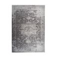 franges tapis vintage motifs motifs ornements vintage gris anthracite [120cm x 170cm]-1